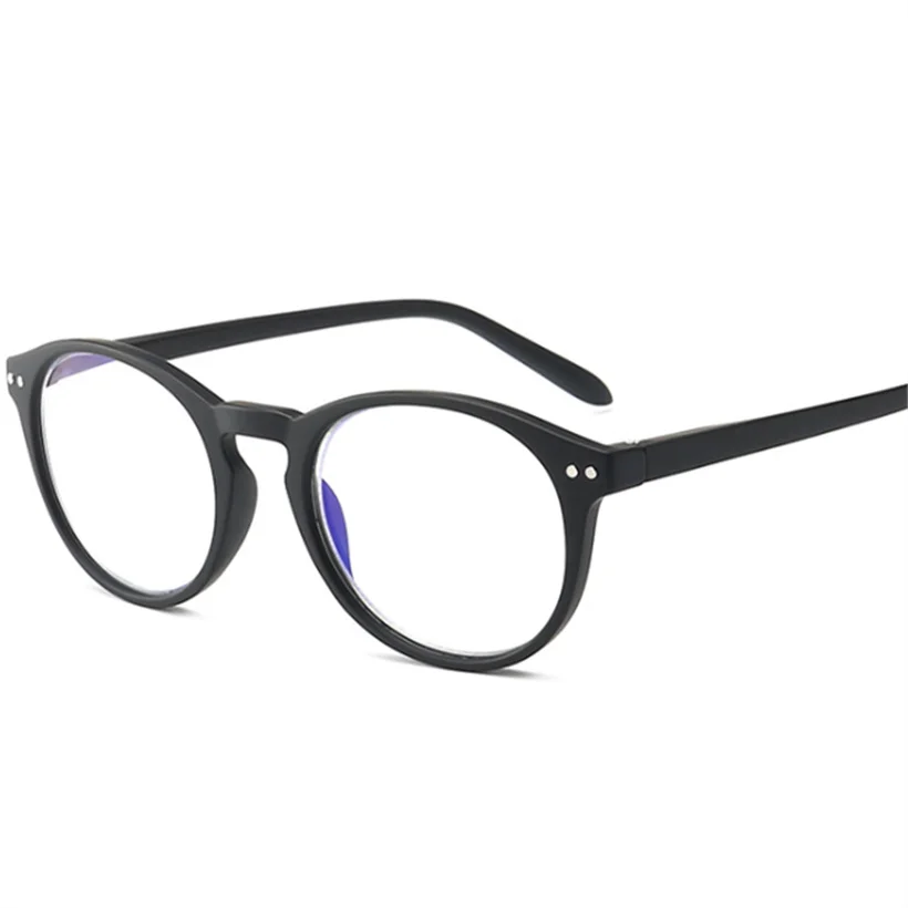 Круглые Женские очки для чтения, роскошный бренд, анти-синий светильник, очки для дальнозоркости, мужские очки для дальнозоркости, диоптрий+ 1,0 1,5 2,0 2,5 3,0 - Цвет оправы: Черный