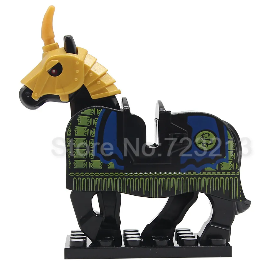Военный рыцарь конь мини-куклы отдельная продажа средневековье Рим винтаж Рыцари серии строительные блоки игрушки для детей X0158.