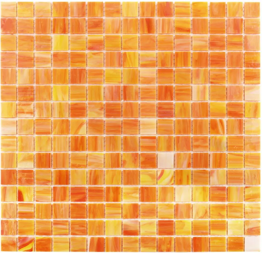 

Cute Orange Hand Cut Tiffany Glass Tile Mosaic for Home Decoration
