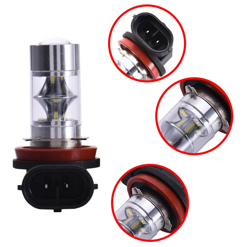 Super Bright Car Headlight 60W H11 2835 12SMD Fog Lights 12LED Spotlight Auto LED Headlamp Styling 6000 6500K White Bulb|car headlight|super