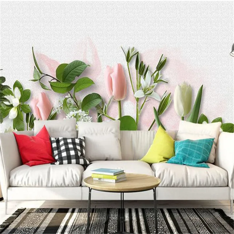 

Custom Photo Wallpapers for Walls 3D Flowers Pastoral Wall Murals for Living Room Bedroom Wall Papers Home Decor Nature Landscap