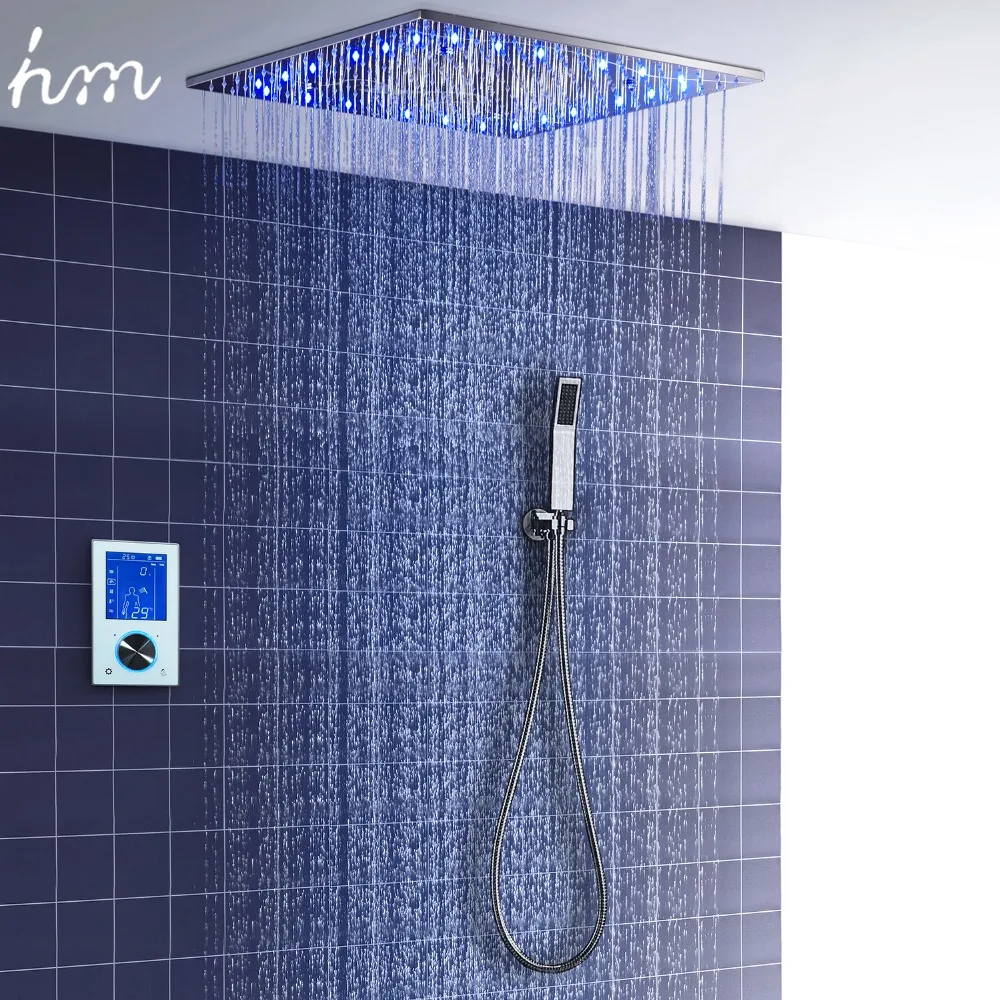 hm Набор для душа LED Термостатическая система SPA Spray Rain Mode Интеллектуальный