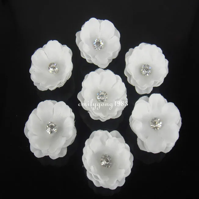 

20Pcs Wedding White Flower Crystal Hair Twists Spins Pins Hair Accessory