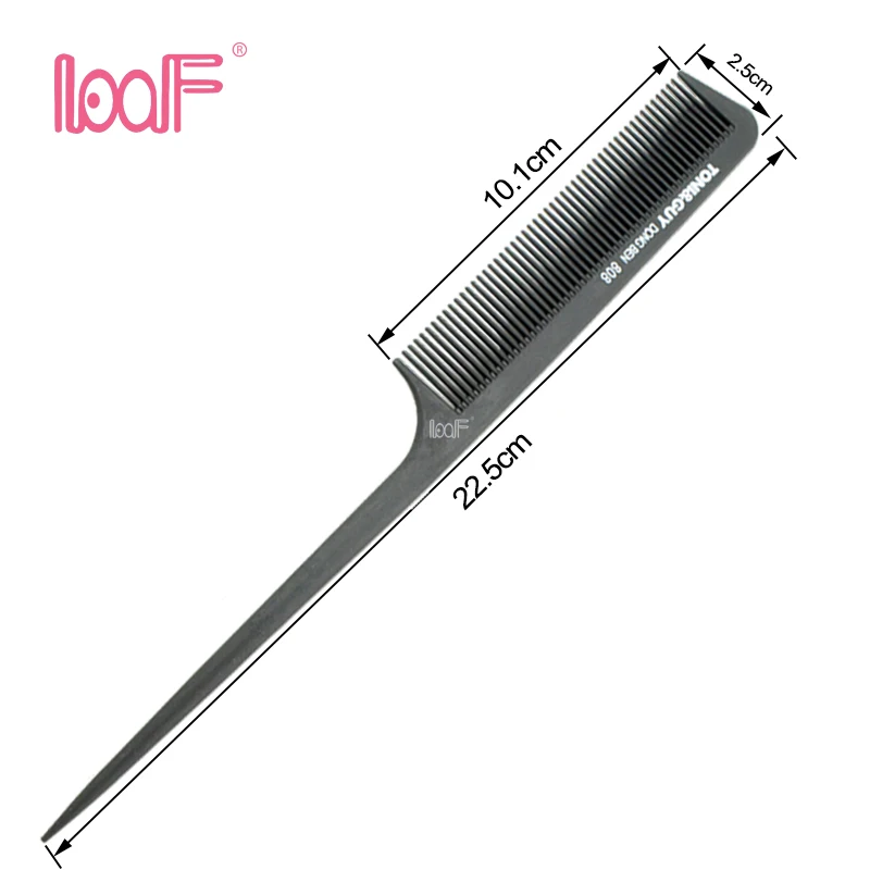 LOOF 1 шт. черный карбоновый хвостатый гребень металлический хвостый для волос