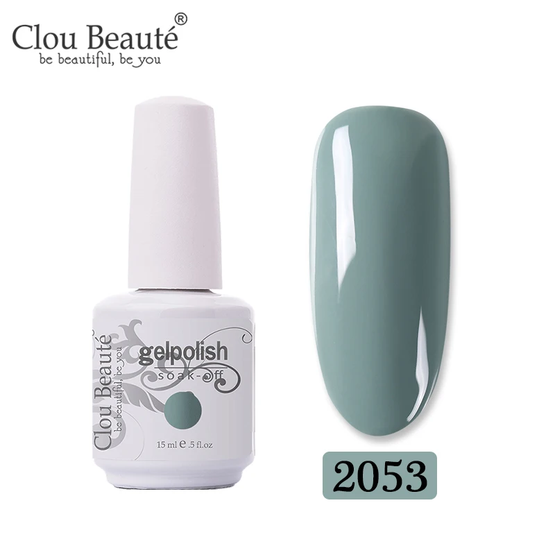 2053 Clou Beaute Gel Nail Polish Top UV LED Gel Nail Art Varnish Hybrid Gel Polish Semi Permanent Vernis Gellak Glitter Gel Lacquer - Цвет: 2053