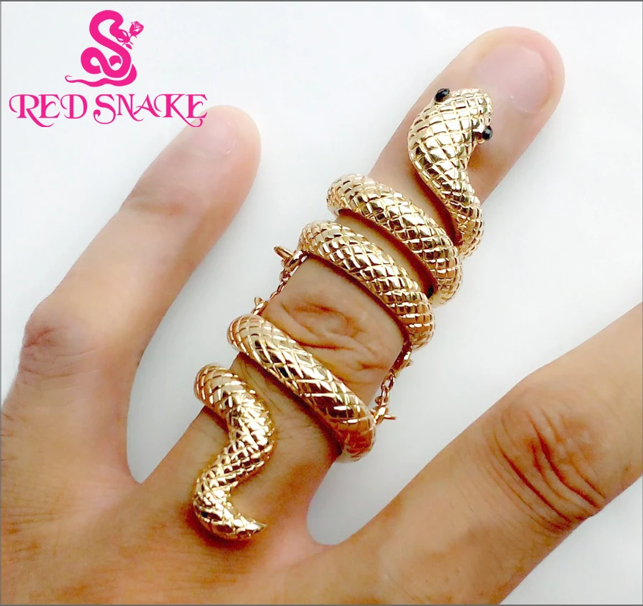 

RED SNAKE Fashion ring High Quality Fashion Golden color Snake Halloween party Rings