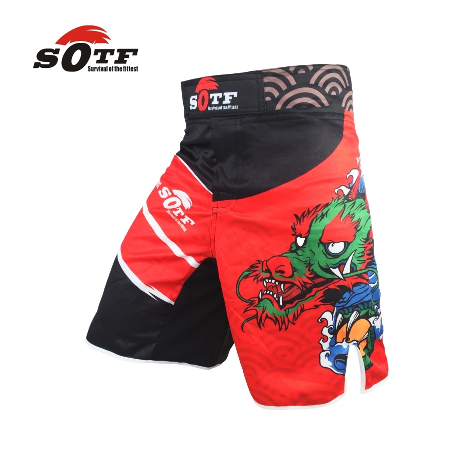 SOTF Red Dragon Edition b спортивные дышащие хлопковые боксерские шорты mma тайские для
