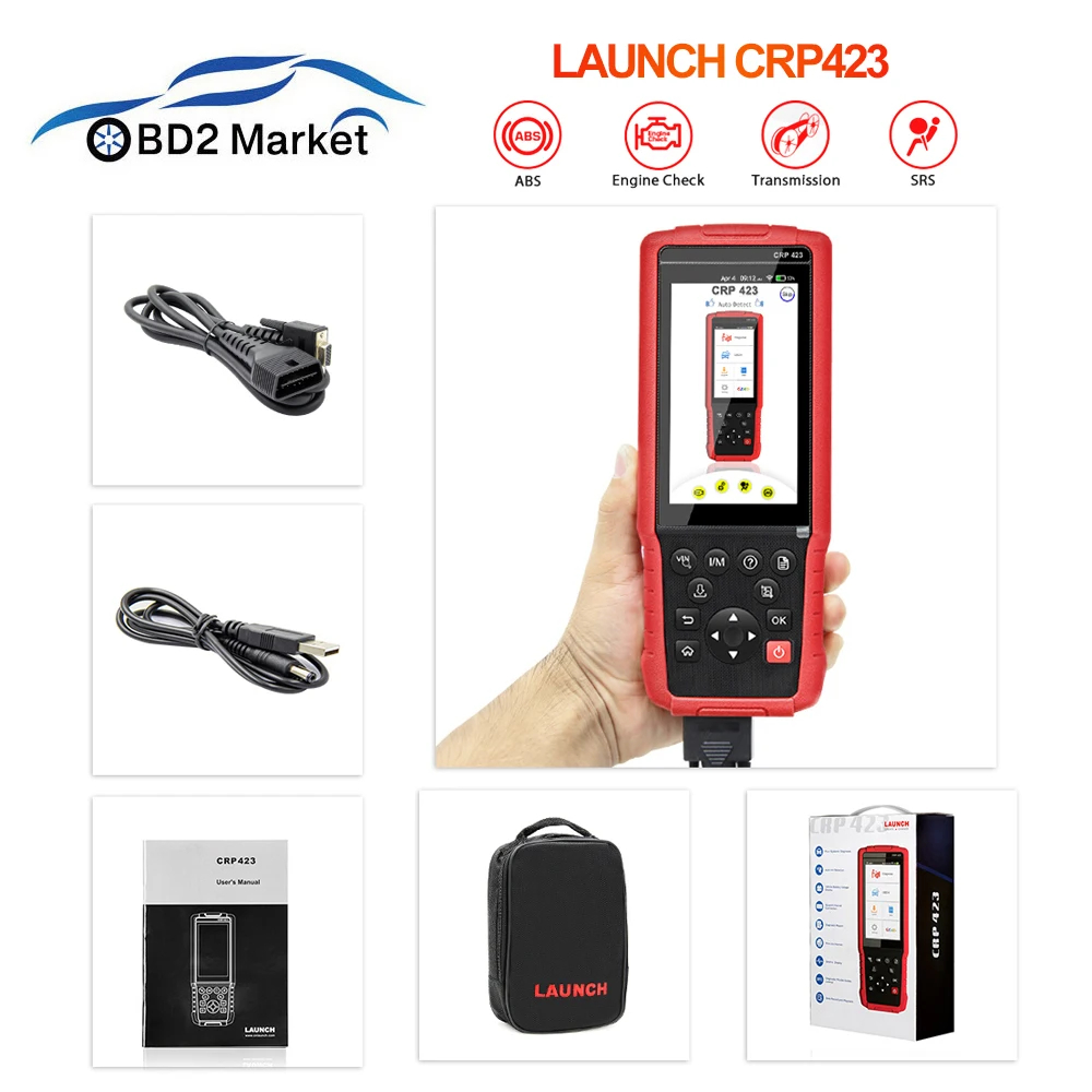 Запуск X431 CRP423 код читателя OBD2 сканер автомобиля диагностический PK CRP123 creader VII +