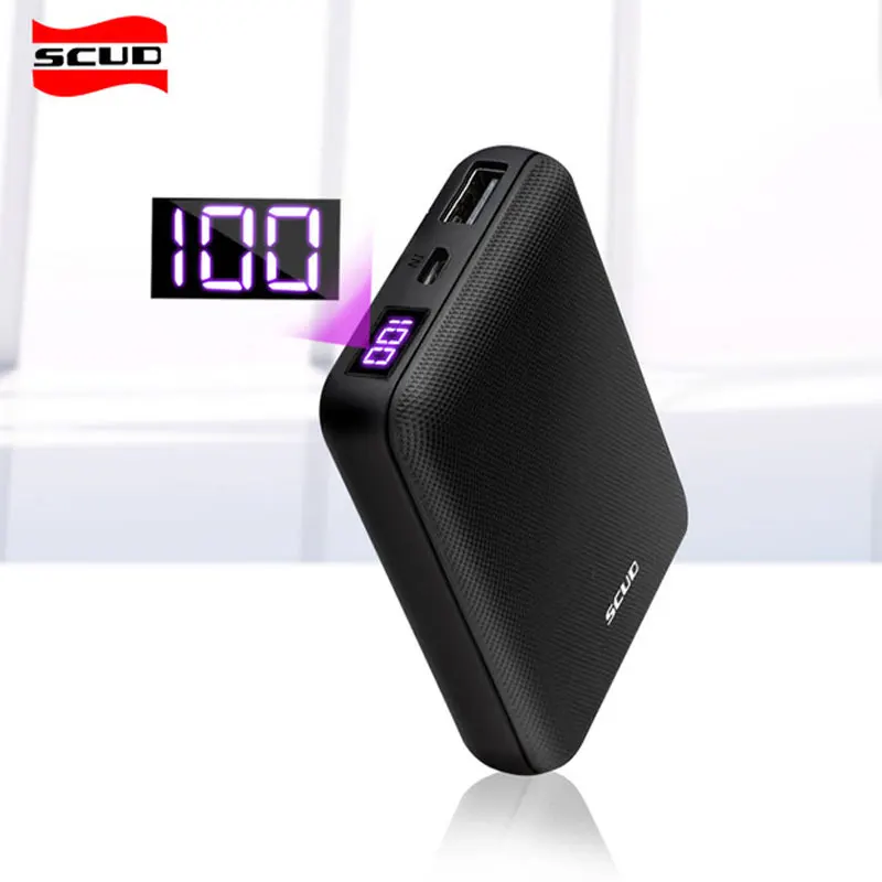 Мини 10000 мАч power bank с светодиодный дисплей Скад тонкий внешний аккумулятор для xiaomi Мобильный Внешний аккумулятор на небольшой usb Портативный power bank