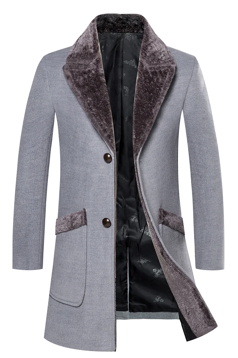 Мужское длинное пальто повседневное шерстяное новинка Мужские осенне-зимние