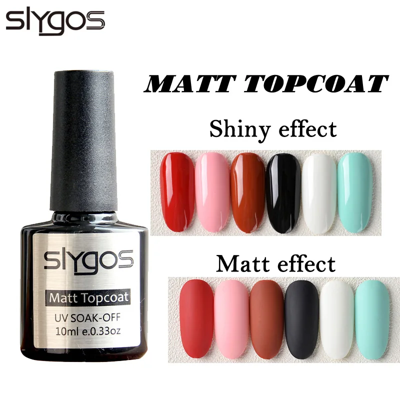 Matt Top Coat SLYGOS, 10 мл, портативный Гель-лак для ногтей, верхнее Базовое покрытие, длительное впитывание, базовый гель для ногтей, матовое покрытие, УФ-Гель-лак для маникюра - Цвет: Matt Top Coat
