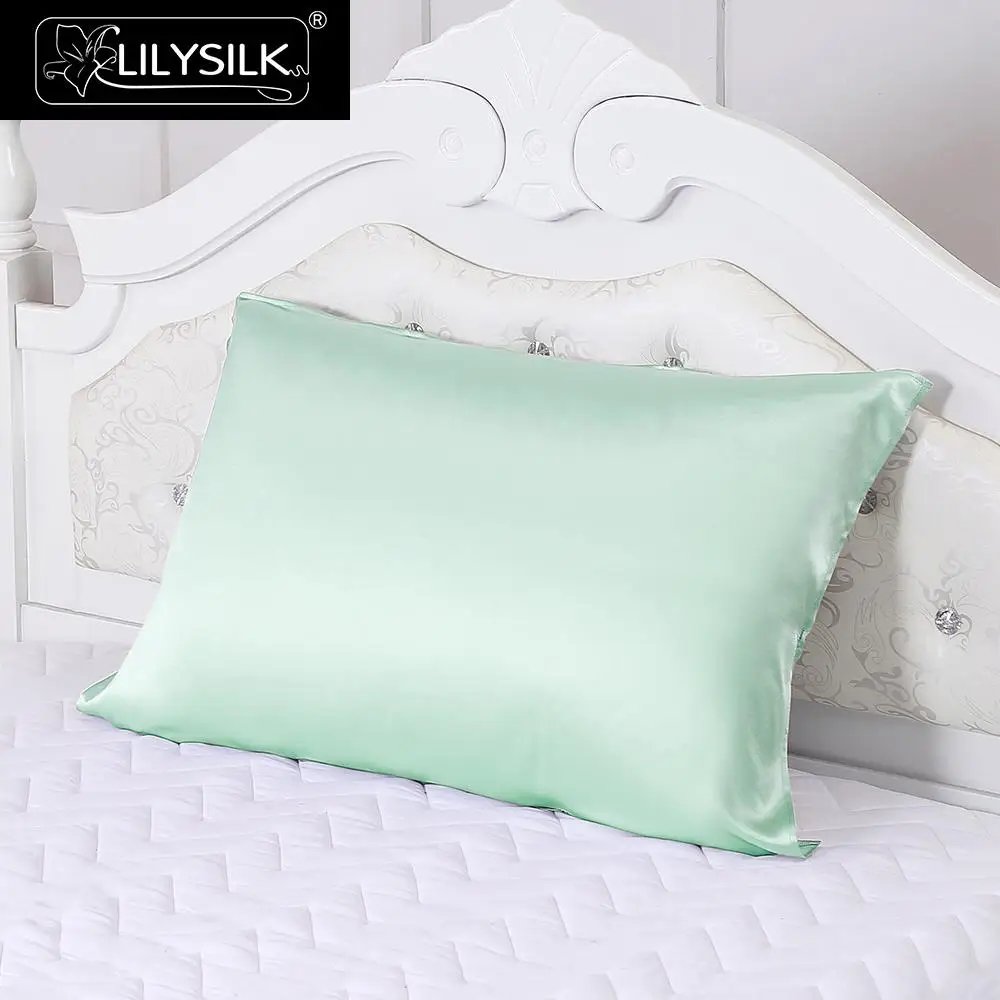 Pale Turquoise Lilysilk шелковая наволочка на подушку для волос чехол для подушки 19MM одна сторона - Цвет: Pale Turquoise