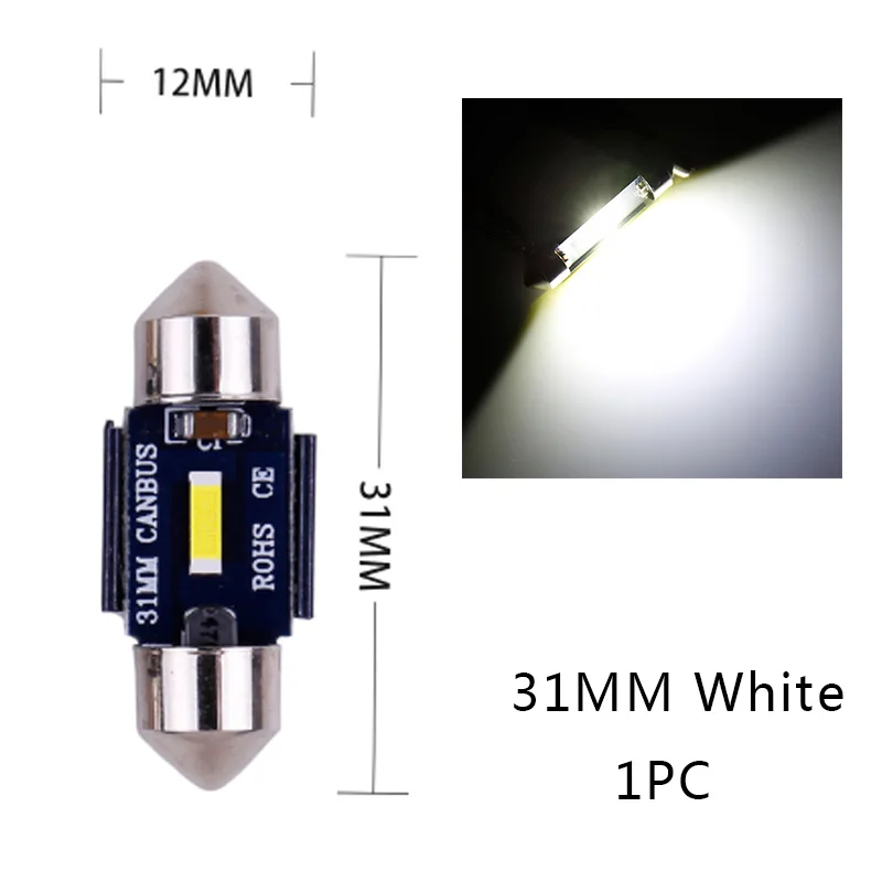31MM 1 шт., CANBUS c5w светодиодный 31 мм 36 мм 39 мм 41 мм 1SMD 1860 чип, светодиодный лампочка, автомобильный купольный светильник Canbus, без ошибок, автомобильная внутренняя лампа для чтения - Испускаемый цвет: 31MM