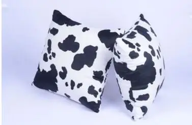 black white milk cow pattern cushion cover velvet throw pillow case lumbar backrest home decor | Дом и сад