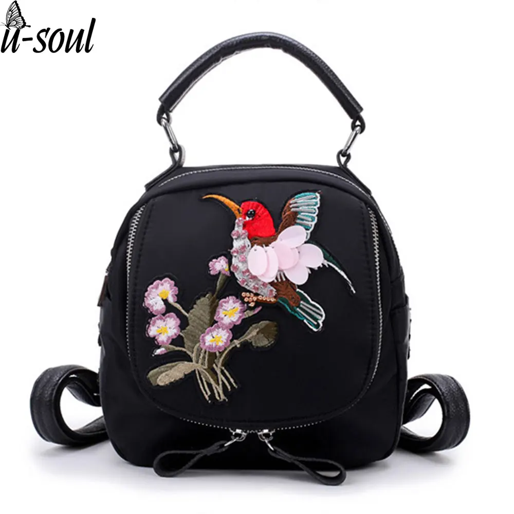 Женский рюкзак из ткани Оксфорд с вышивкой и стрекозой|embroidery backpacks|backpack ladiesbackpack