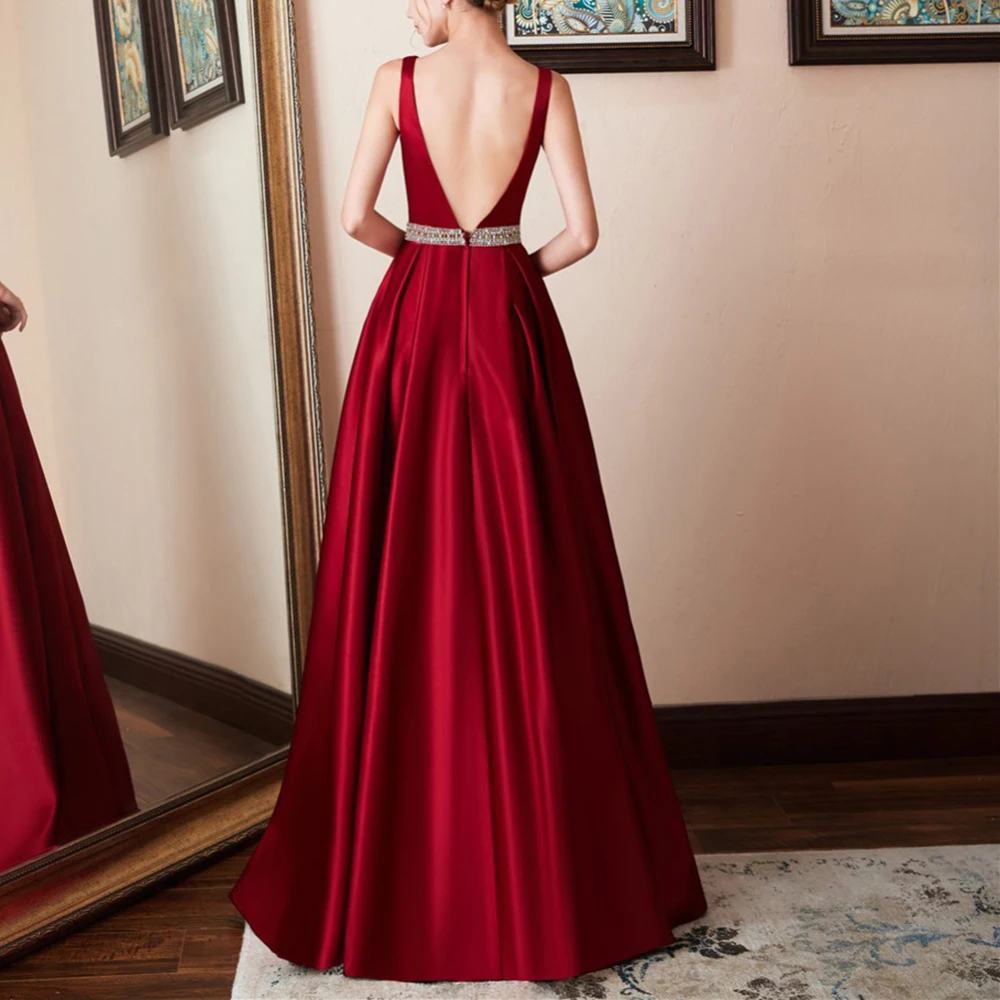 New Fashion Women's Sexy Backless Club Dress Long Wedding Party Sleeveless V-neck | Женская одежда