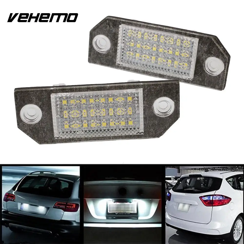Vehemo 24 LED 2Pcs License Plate Light for Auto Car Lamp White C-MAX | Автомобили и мотоциклы