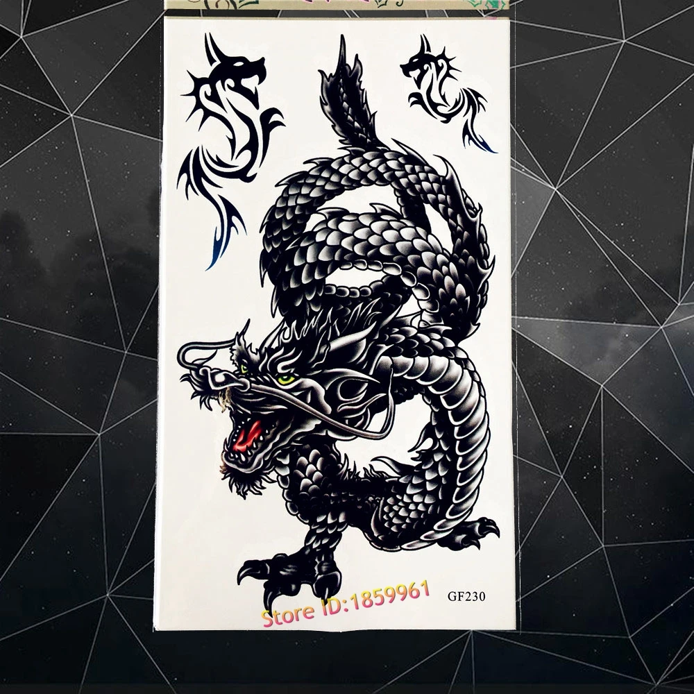 3D яркий Медведь Олень тигр лицо водостойкие временные Черные татуировки