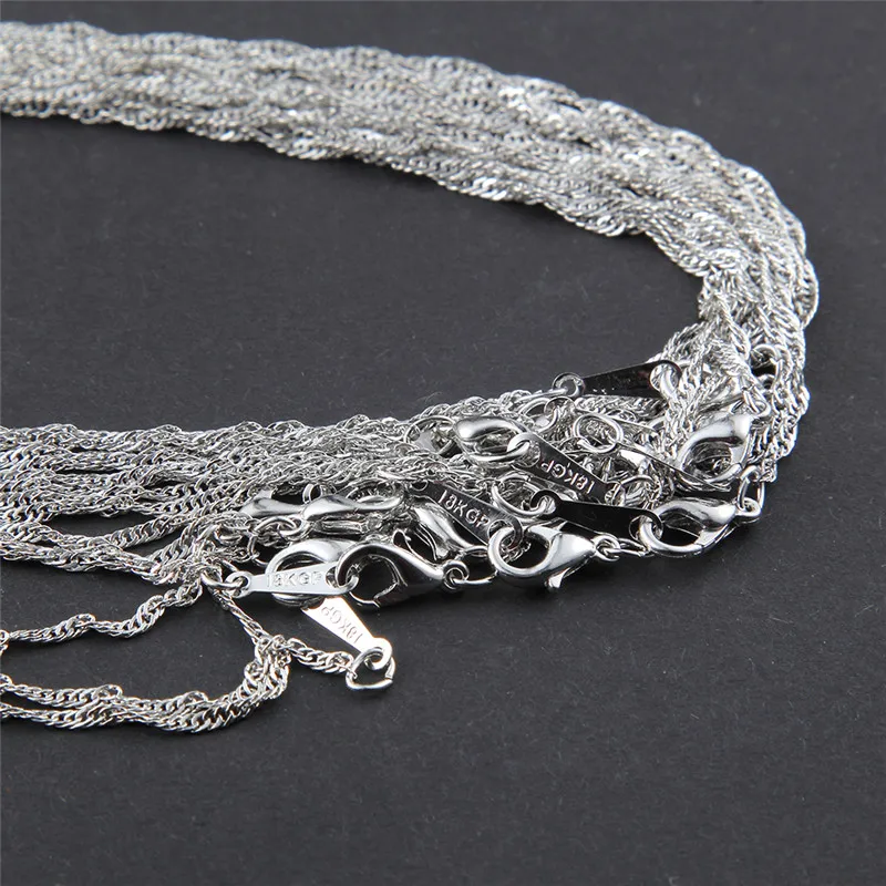 30 комплектов одежды из сплава водная волна цепь ожерелье Женские Ювелирные