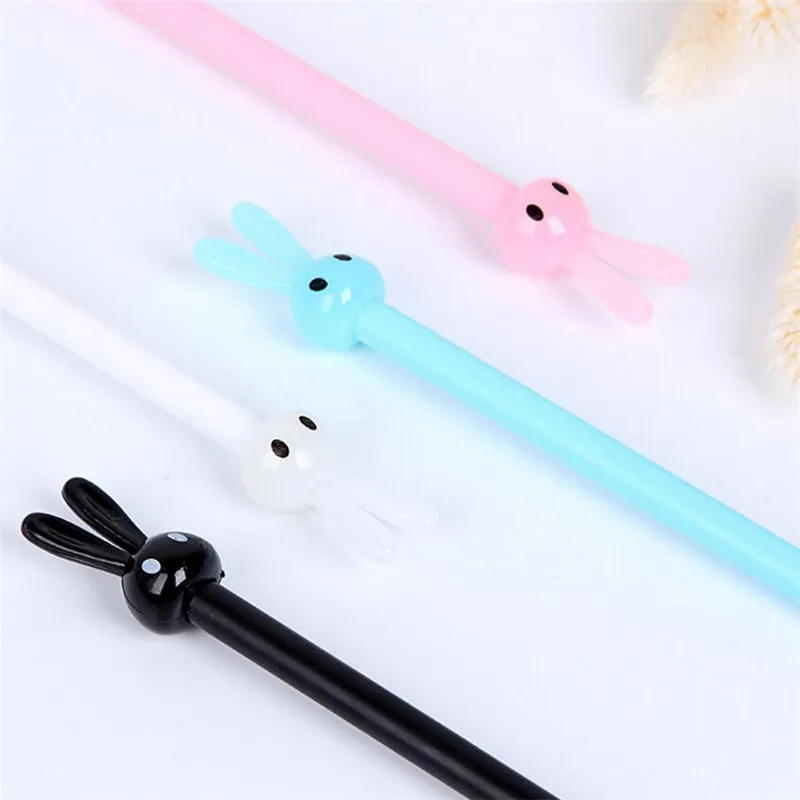 1PCS Cute Plastic Gel Pens Lovely Cartoon Rabbit Pen For Kids Writing Gift Stationery Shool Office Supplies 0.38mm | Канцтовары для