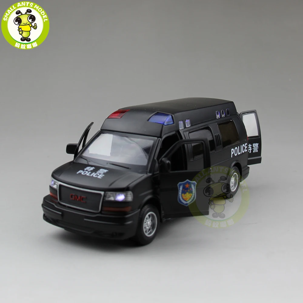 1/32 GMC SAVANA литая под давлением металлическая модель автомобиля игрушка мальчик девочка подарок Вытяните назад звуковое освещение