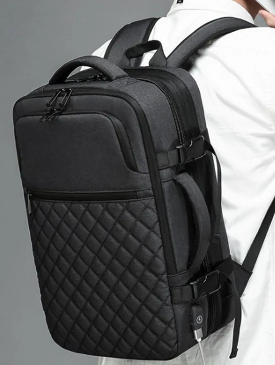 Wear resistant breathable men backpack waterproof business travel computer large backpacks can expand laptop school bag man bags - Цвет: Темно-серый