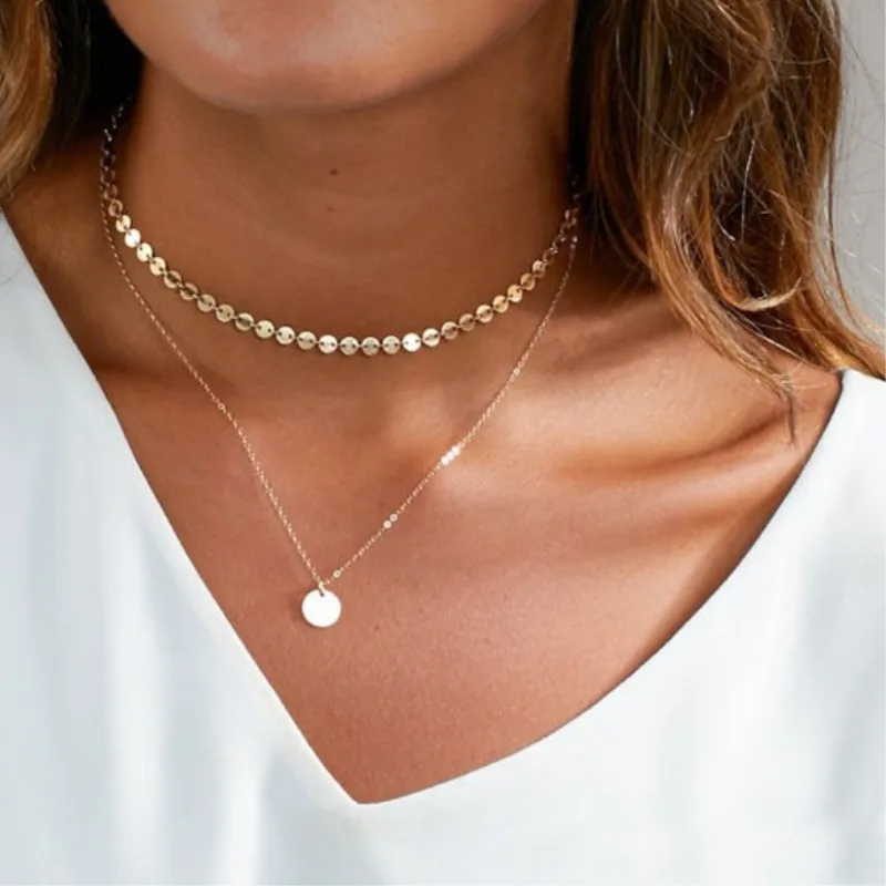 ZVZO Boho многослойное колье монета золотого цвета женские ожерелья Чокеры бусы с