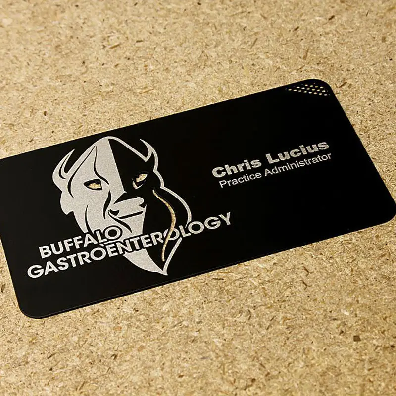 Металлическая карточка для электрофореза черные металлические визитки