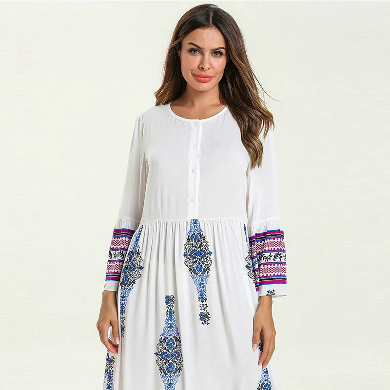 Vestidos мусульманское Длинное Макси платье Abaya Caftan Marocain Турецкий Арабский Кафтан