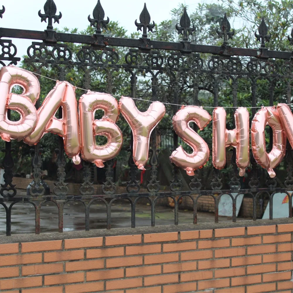 Baby shower розово золотой фольгированный шар баннер это мальчик девочка oh ребенок