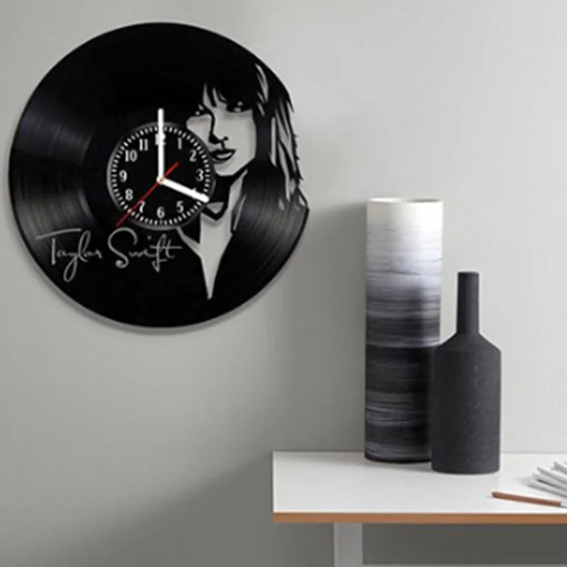 Тейлор Свифт записи CD настенные часы винил полые 3D декоративный подвесной Art Decor часы Классический эксклюзивный настенные часы классические