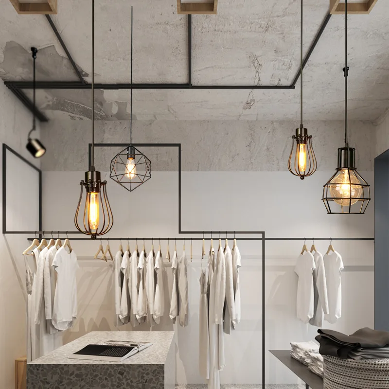 

American industrial retro pendant light iron single LOFT hanging lighting E27