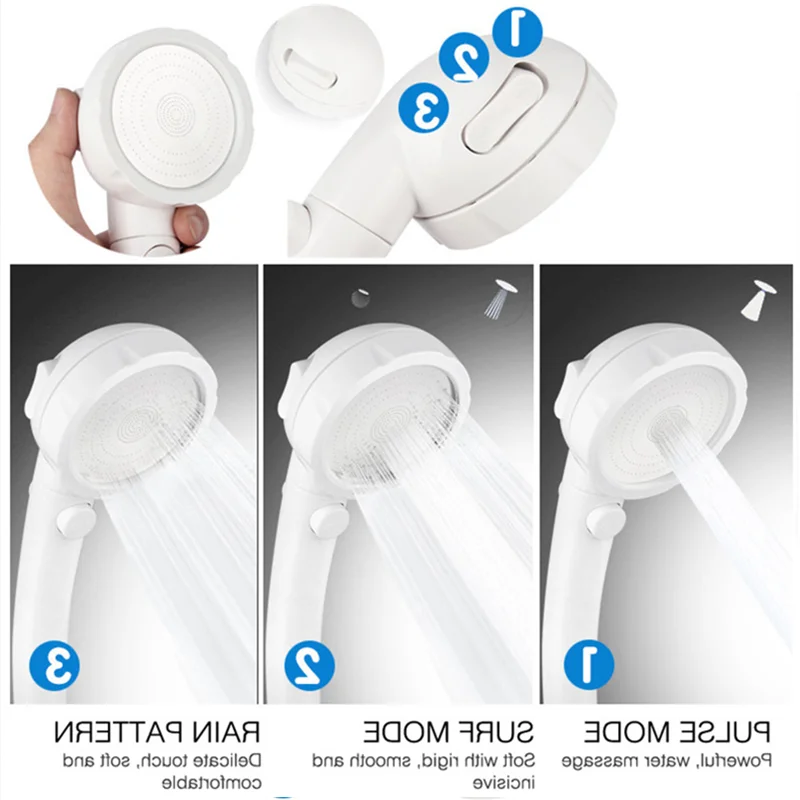 3 ступенчатая ручная водосберегающая насадка для душа волшебная под высоким