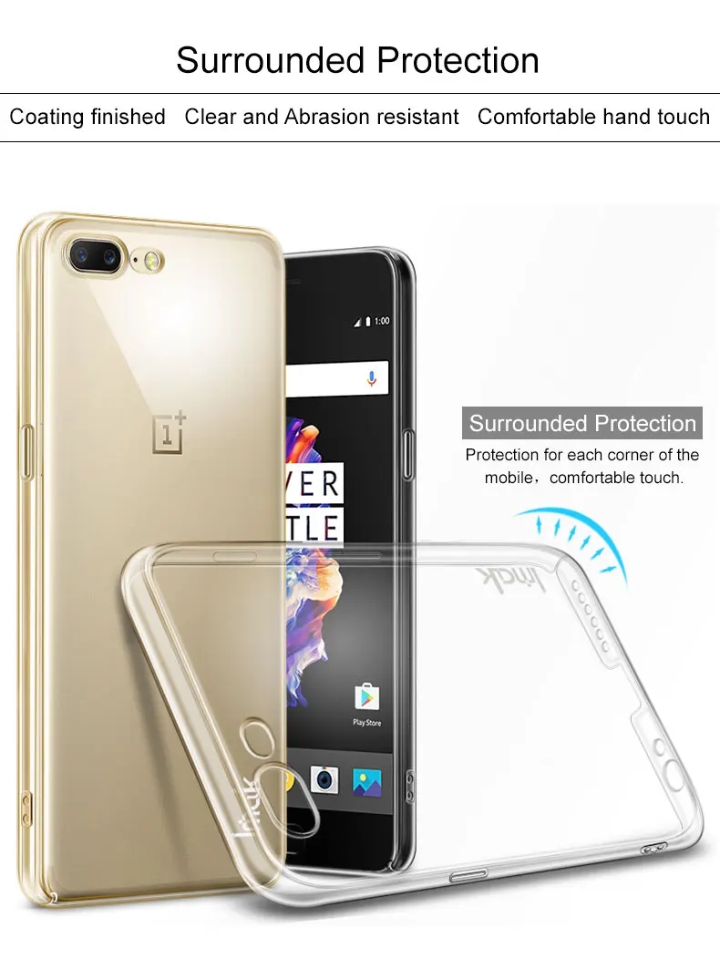 Free shipping ! 1 pcs IMAK Crystal II Case pro full Surrounded protection Mobile phone shell For OnePlus5 A5000 |