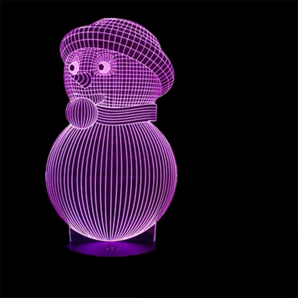 Рождественский Снеговик 3D голограма USB сенсорный креативный Настольный