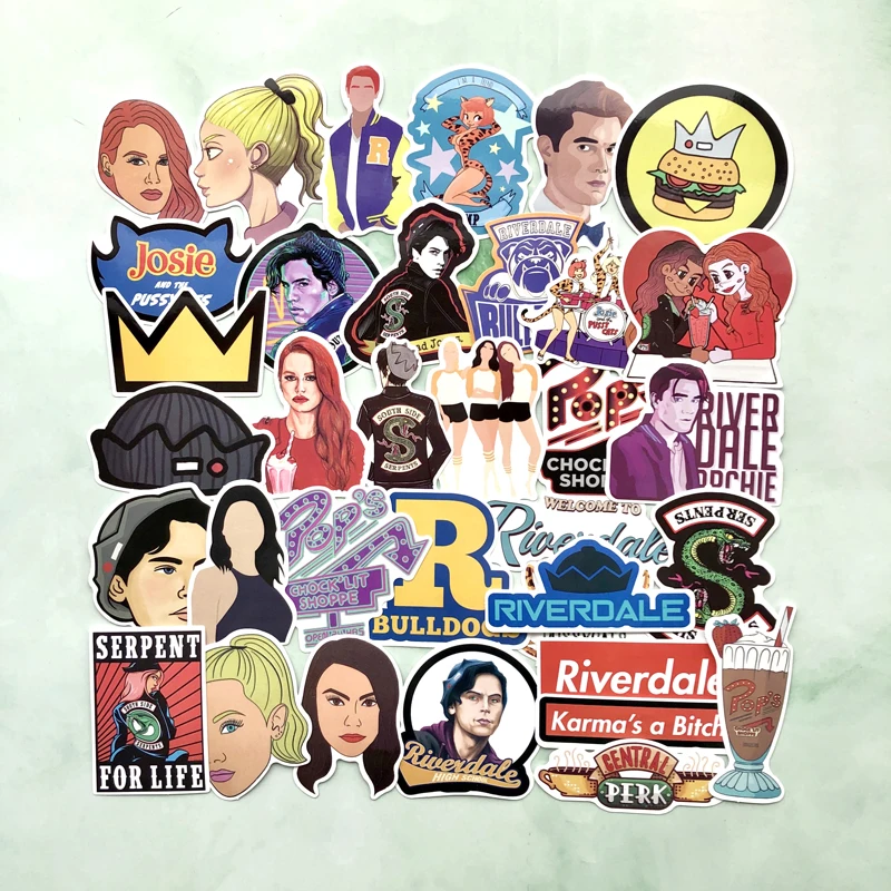 35 шт./компл. забавные наклейки riverdale для чемоданов ноутбуков скейтбордов