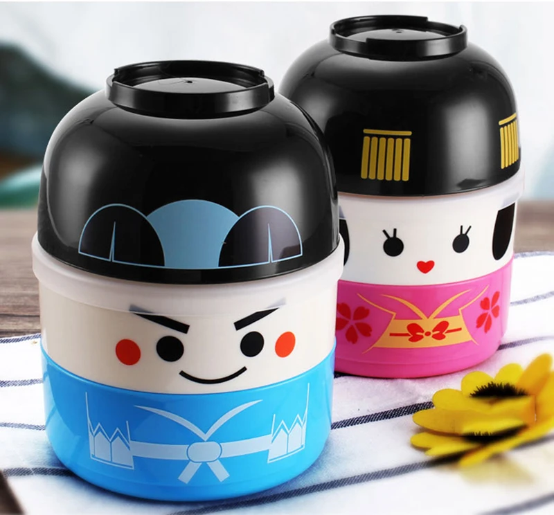 Hakoya Гейша Кукла Kawaii японский Bento Ланч-бокс для детей Пикник Школы еда контейнер Ланчбокс с обед мешок пластик