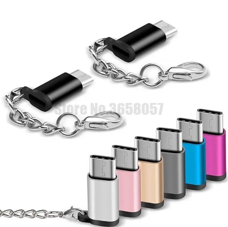 500 шт. USB C к Micro адаптеру 3 упаковки анти-потерянный Брелок Тип конвертировать для