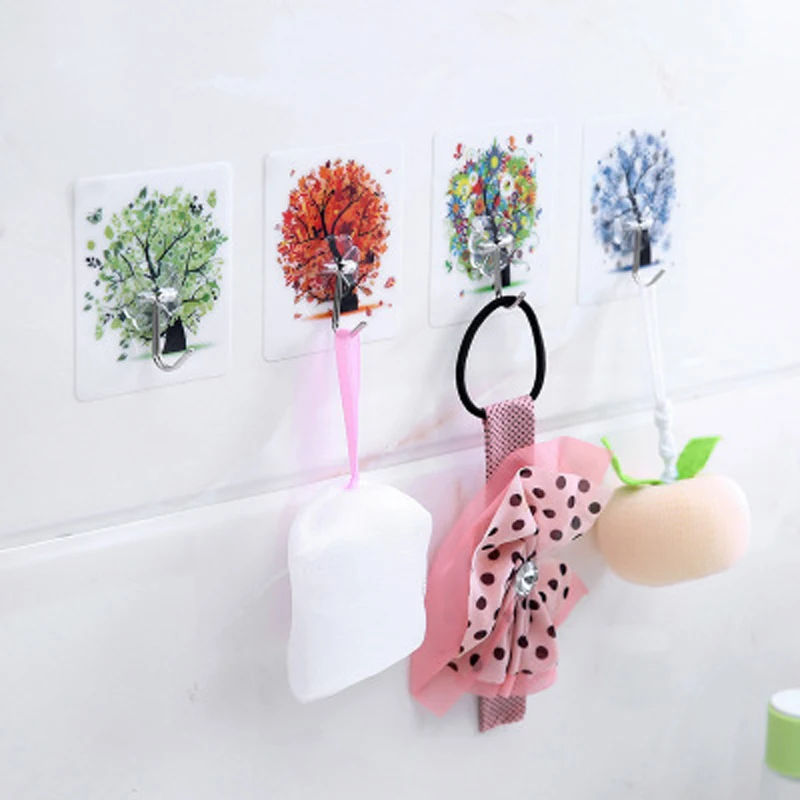 4pcs/set Coat Hanger Hooks Strong Sticky Stainless Steel Adhesive Wall Home Storage Decorative Hook Newest|Крючки и направляющие|