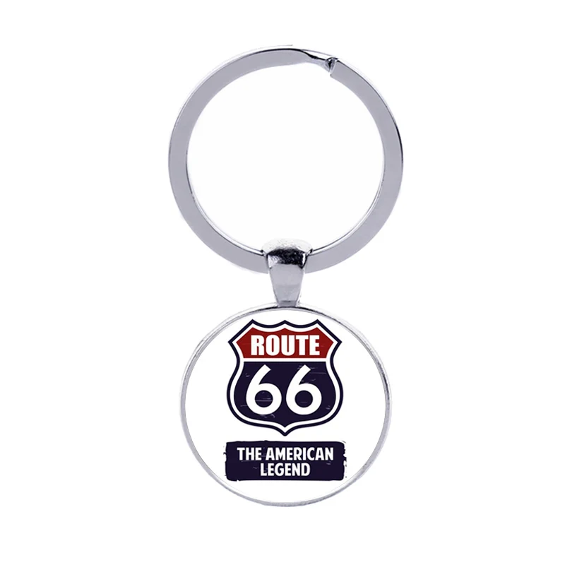 17 10 шт./партия, 18 стилей, США Route 66, брелоки, Стеклянные Кабошоны, Брелоки для ключей, сувенир для путешествий, Автомобильный ключ, подвеска, модные очаровательные ювелирные изделия - Цвет: 17
