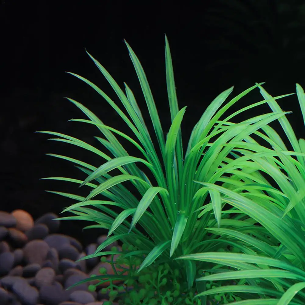 Искусственное пластиковое растение для аквариума украшение погружная зеленая