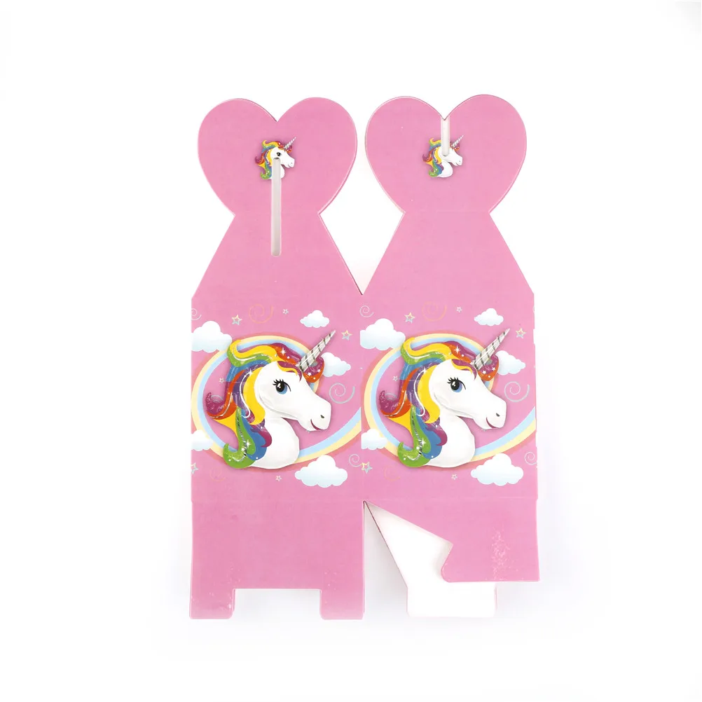 6 шт./лот тема единорога из мультфильма бумажные мешки детского дня рождения