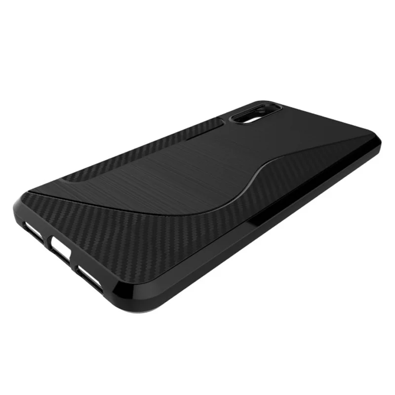 S line black silicone case for huawei p20 pro funda coque hoesje carbon fiber tpu cover kryt tok etui carcasa kilifi husa |