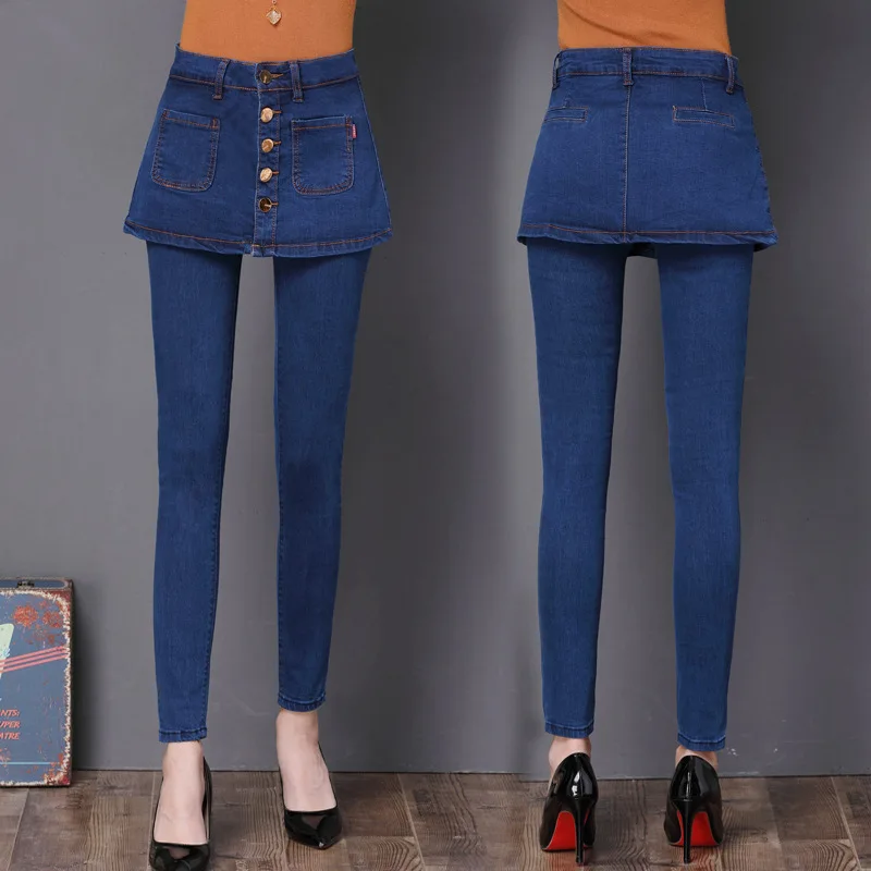 Осень 2017 г. Новое поступление модные женские джинсы строки пряжки Denim трусики