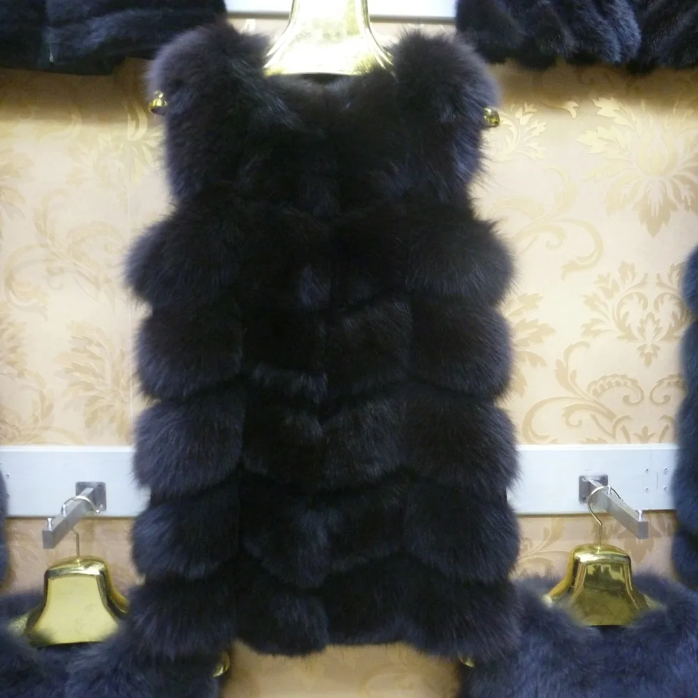 Новое поступление женский жилет из натурального Лисьего меха пальто цельного