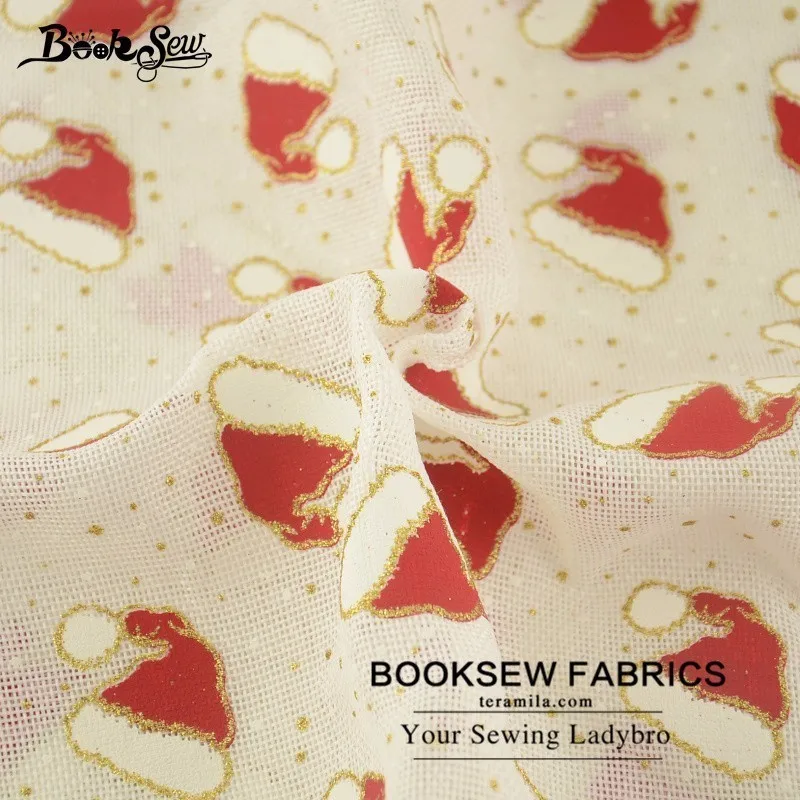 Booksew Лен Ткань Новогодние товары шляпа Дизайн жира четверти метра 50x150 см