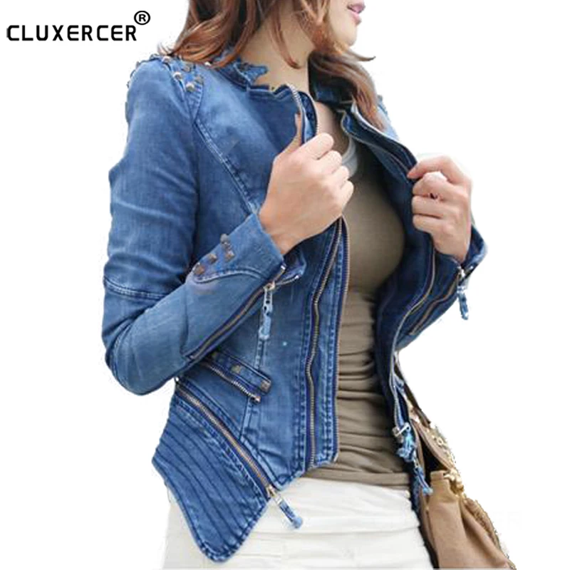 Высокая уличная женская джинсовая куртка 2019 новые осенние рубашки с длинными