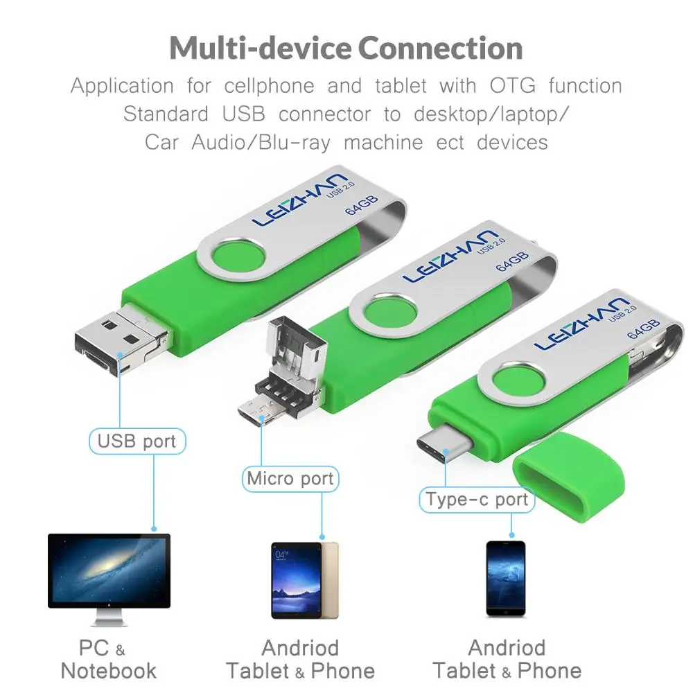 USB-флеш-накопитель LEIZHAN USB Type-C 128/64/32/16/8/4 ГБ | Компьютеры и офис