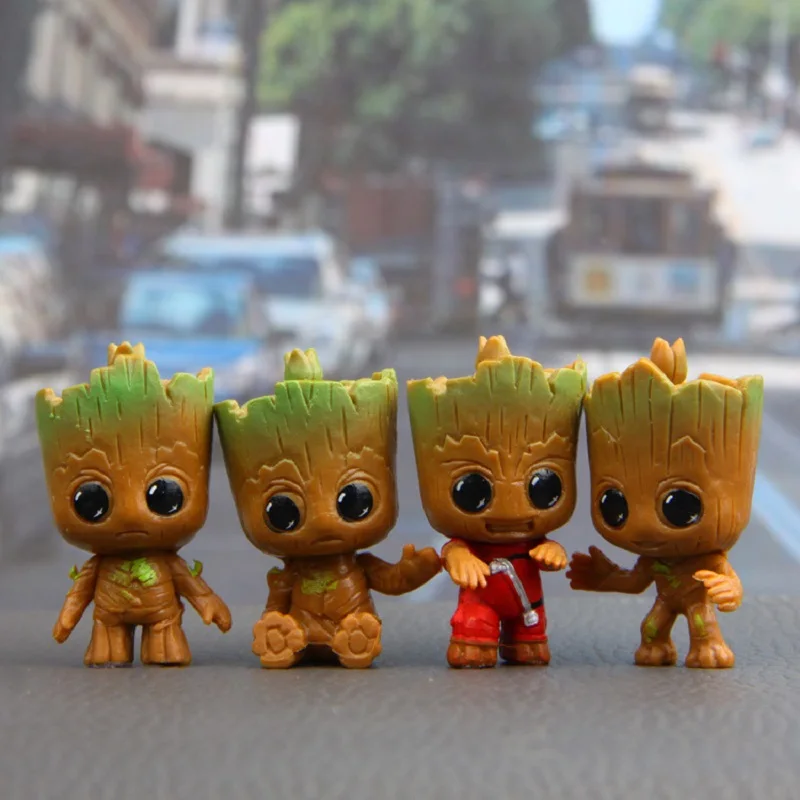 Marvel Movie Guardians Of The Galaxy 2 4 шт./компл. Brinquedos Mini Cute Baby Tree Man танцевальная модель