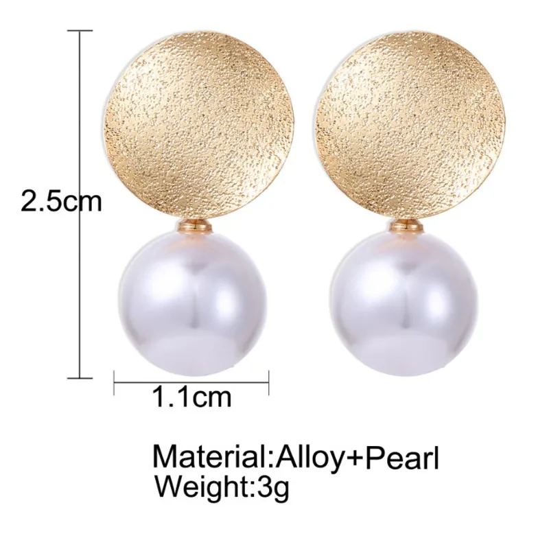 New Personality Creative fashion ear jewelry High Quality Good metal Imitation round Pearl Earrings | Украшения и аксессуары